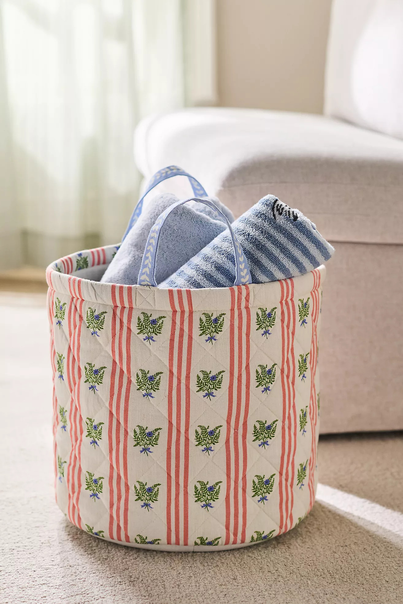 Quilted Block Print Basket | Anthropologie (US)