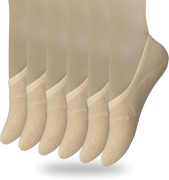 Women's 3 to 8 Pack Thin No Show Socks Non Slip Flat Boat Line | Amazon (US)