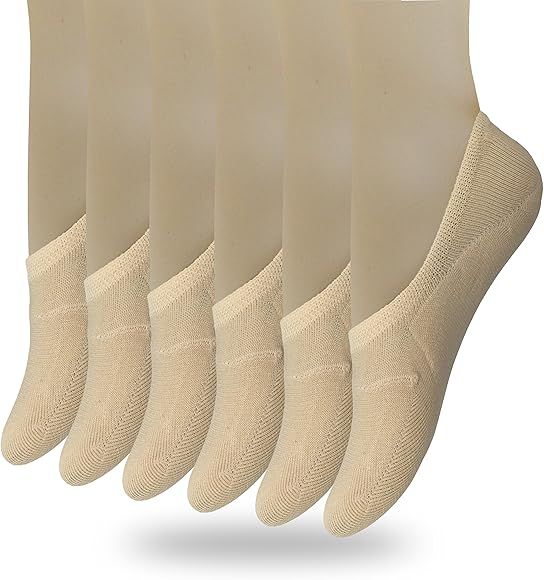 Women's 3 to 8 Pack Thin No Show Socks Non Slip Flat Boat Line | Amazon (US)
