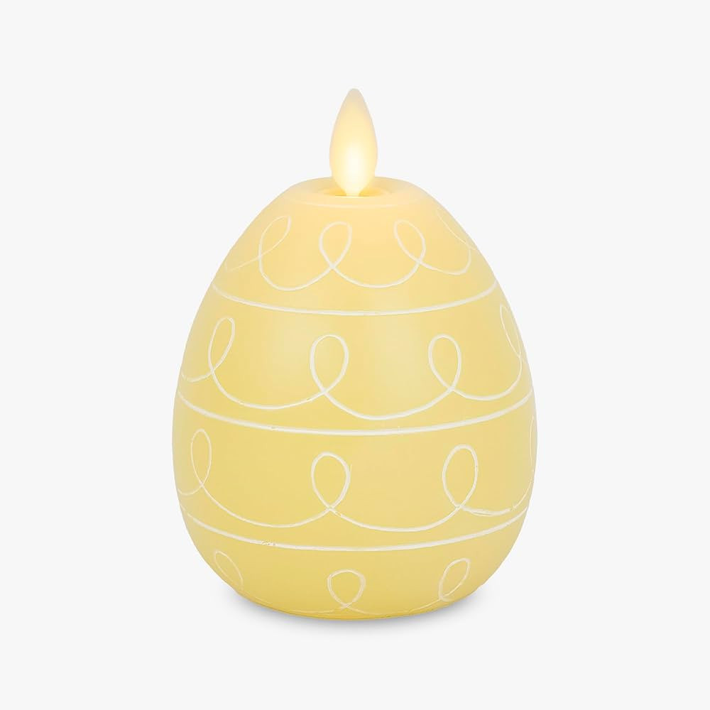 Luminara Easter Egg Candle - Lemon Chiffon 3.1" x 4.3" - Flameless Real-Flame Holiday - Inspired ... | Amazon (US)
