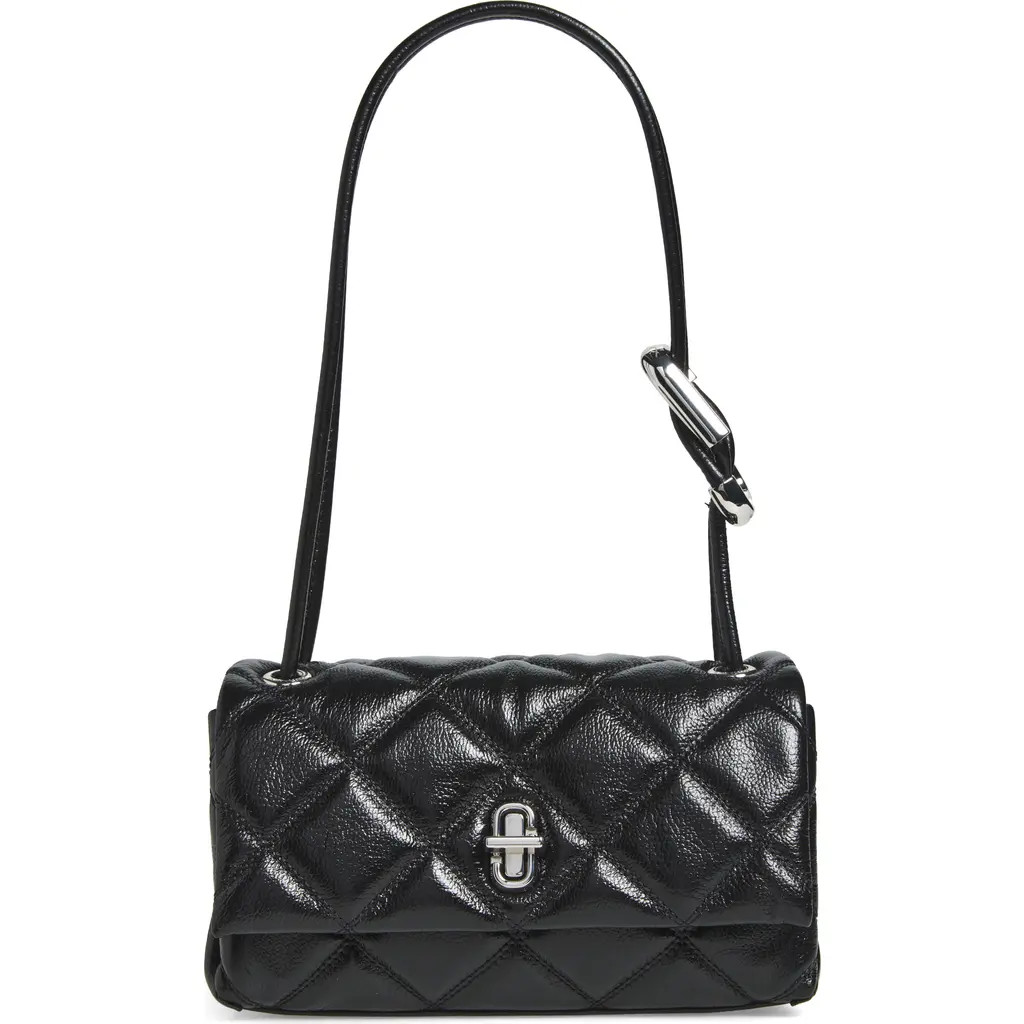 Marc Jacobs The Mini Dual Chain Diamond Quilted Leather Shoulder Bag in Black at Nordstrom | Nordstrom