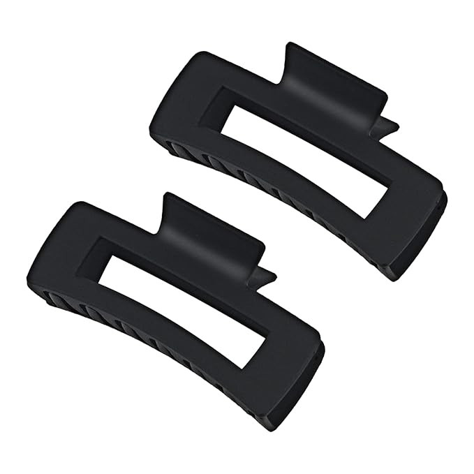 Black Hair Claw Clips for Women Girls, Large 4.2" Matte Rectangle Nonslip Jaw Clips for Thick and... | Amazon (US)