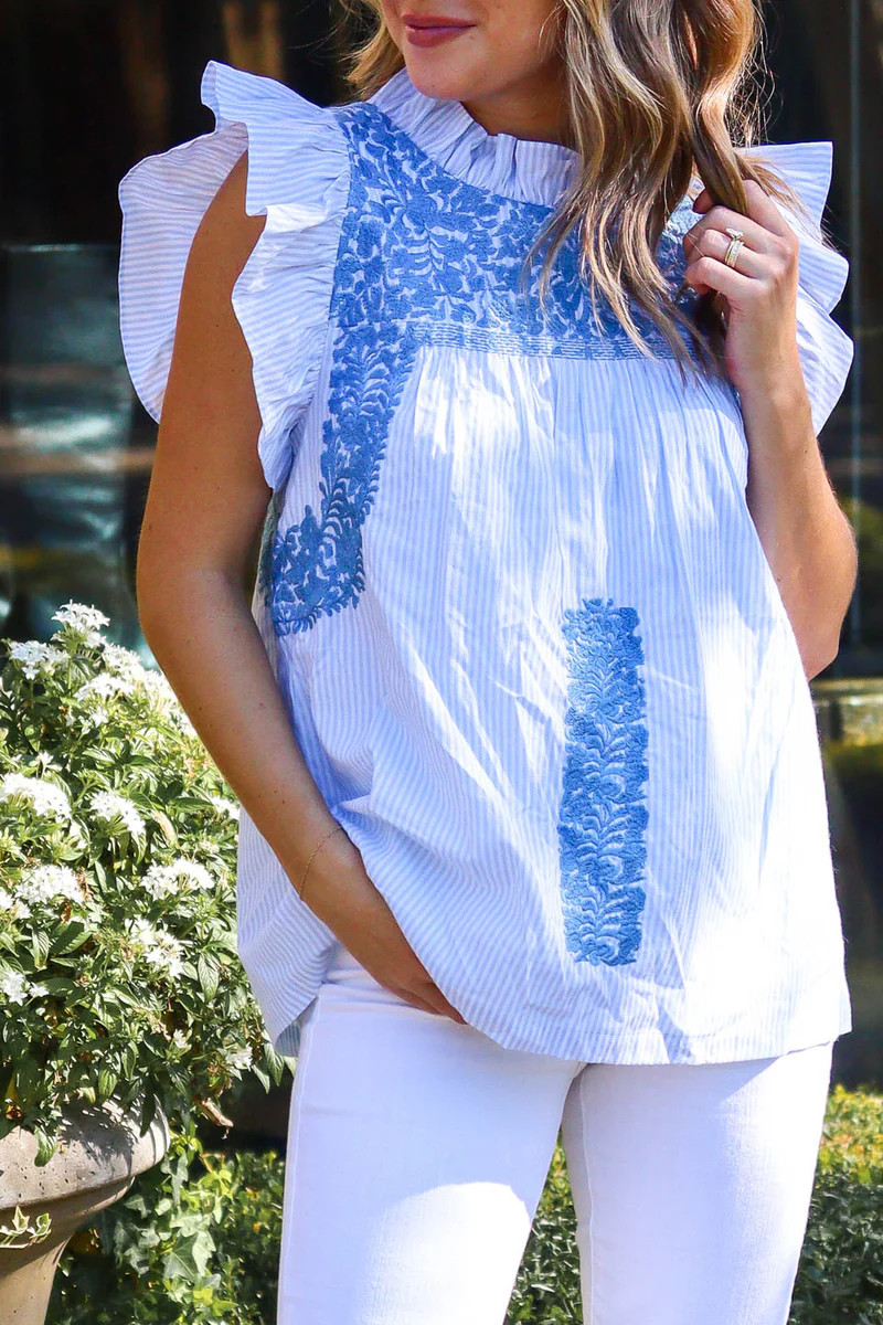 The Charleston Ruffle Neck Top | J.Marie