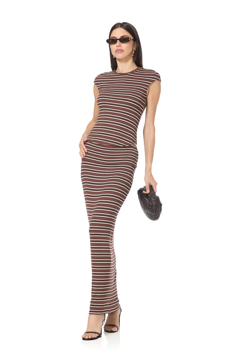 Nolan Top - Chocolate Stripe | ShopAFRM