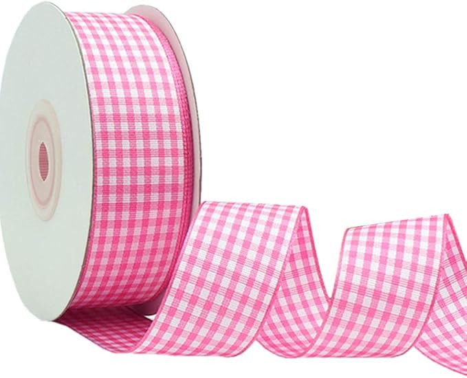 VIVIQUEN Gingham Ribbon Checkered Ribbon 1-Inch Wide Taffeta Plaid Ribbon 25 Yard Long 100% Polye... | Amazon (US)