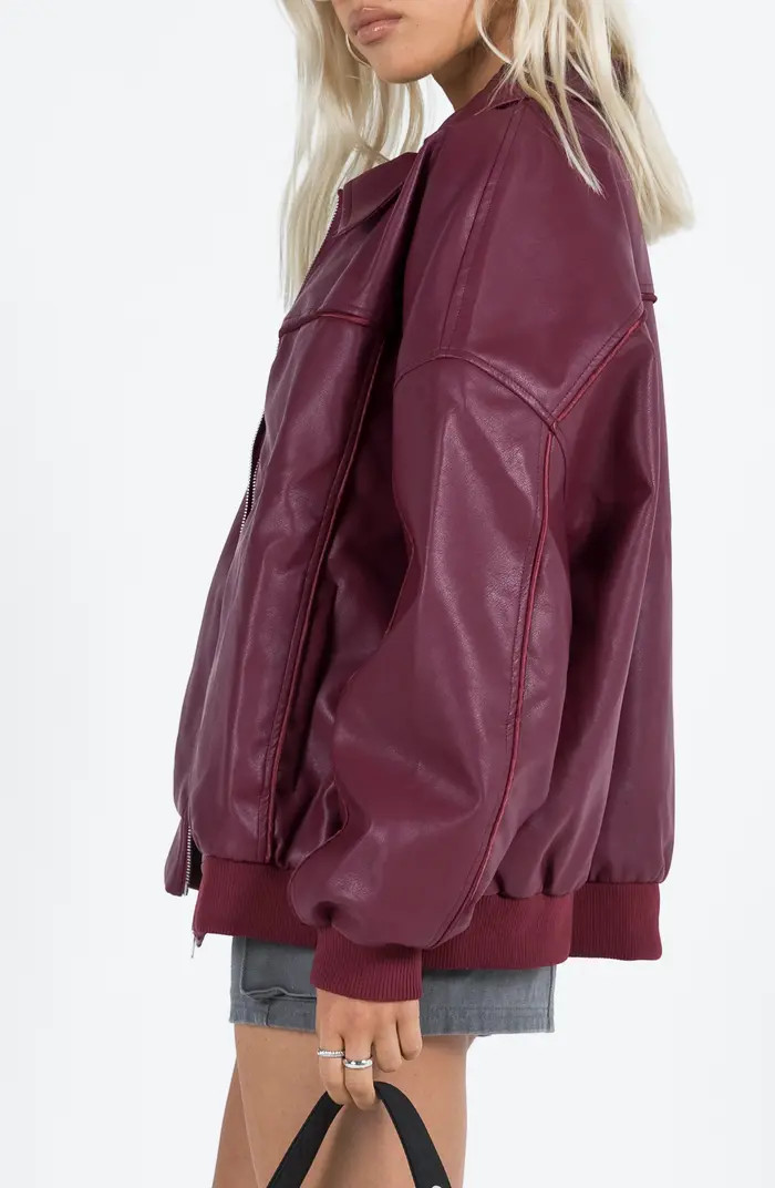 Goldsmith Oversize Faux Leather Bomber Jacket | Nordstrom