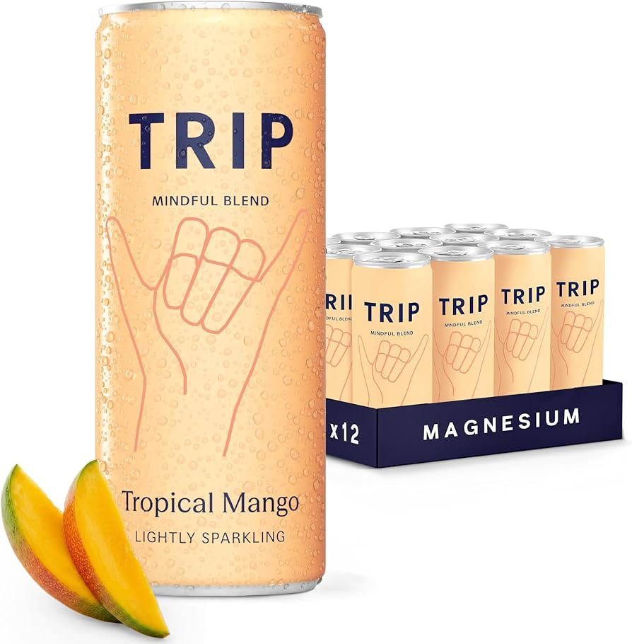 TRIP Tropical Mango Sparkling Drink with 120MG calming Magnesium + Lion\u2019s Mane + Chamomile +... | Amazon (UK)