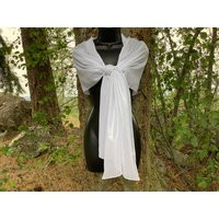 Pretty White Scarf For Bride Silver Shimmer Sparkly Fabric Scarves, Extra Long Long Scarf, Scarves Wedding | Etsy (US)