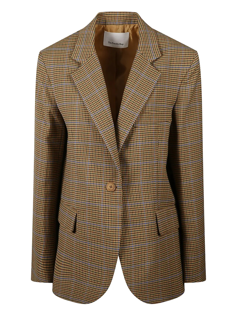 The Frankie Shop Lyra Houndstooth Blazer | Brown | FARFETCH AU | Farfetch Global