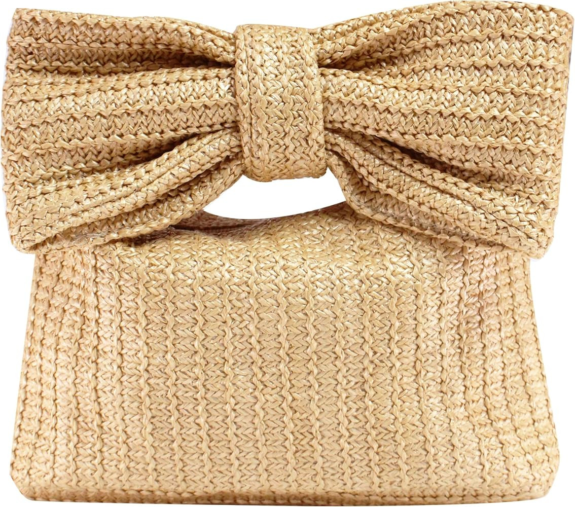 Straw Clutch Purse for Women Wedding Hand-Woved Evening Straw Handbag Party Wedding Summer Beach ... | Amazon (US)