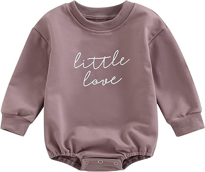 Newborn Baby Girl Boy Clothes Crewneck Sweatshirt Romper Babe/Rainbow Pullover Sweater Shirts Ove... | Amazon (US)
