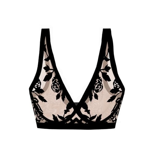 EBY Sheer Mesh Bralette for Women – Seamless Wireless Bra with Support and Lift – Breathable Mesh Bra Without Metal Wire Oh La La - Medium Plus (MDD) | Amazon (US)