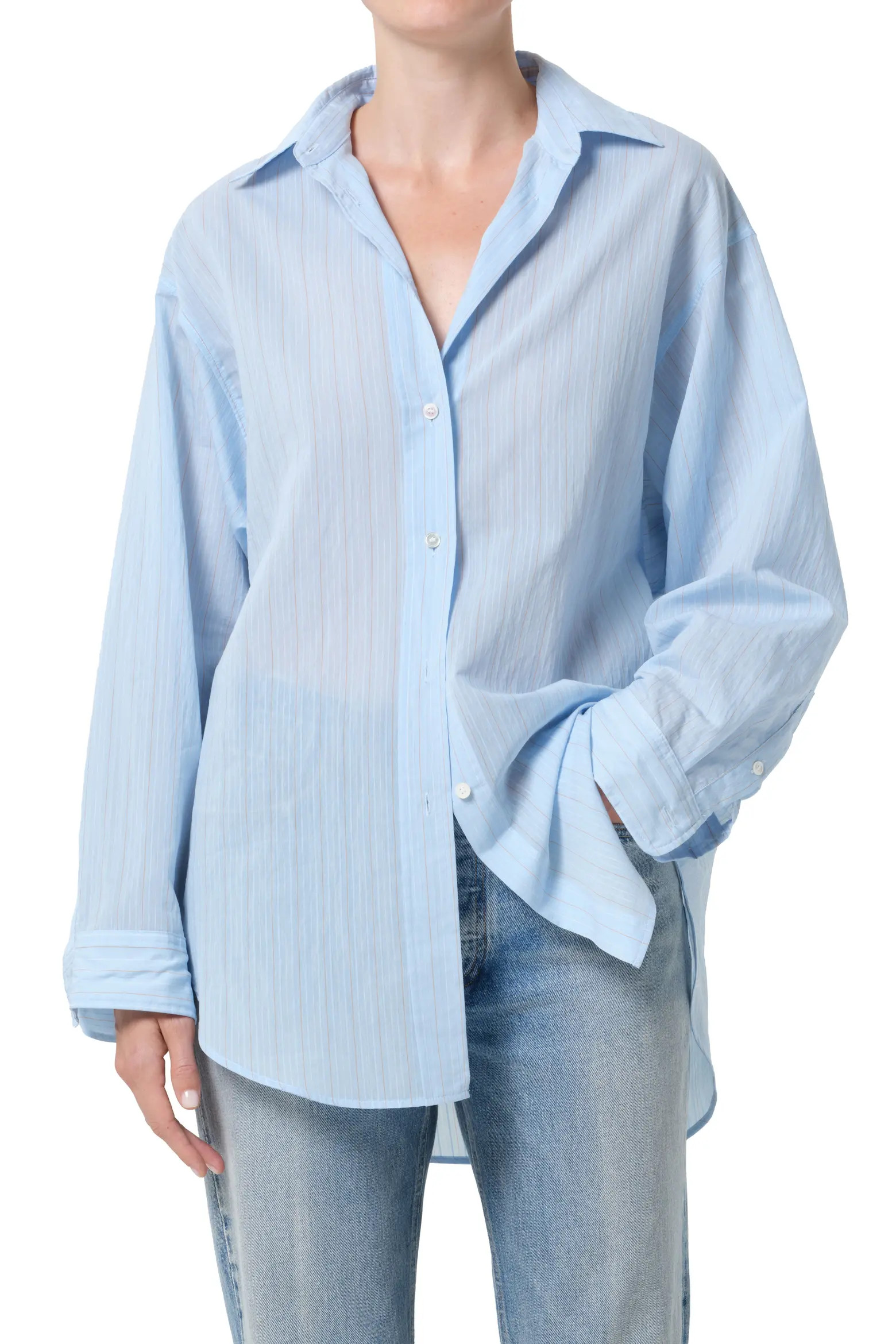 AGOLDE Sona Pinstripe Oversize Button-Up Shirt (Women) | Nordstrom | Nordstrom