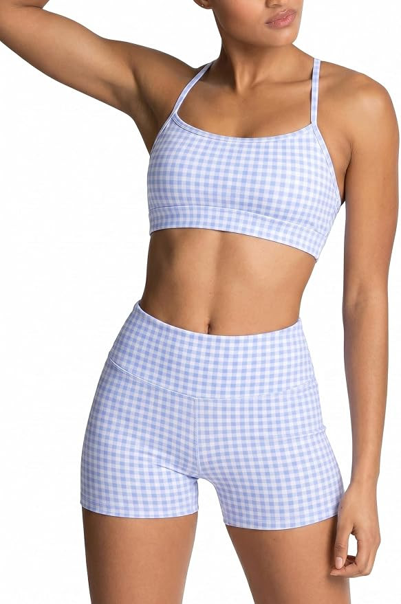 IMEKIS Women's Workout Sets 2 Piece Yoga Outfit High Waisted Biker Shorts Leggings Sports Bra Gym... | Amazon (US)