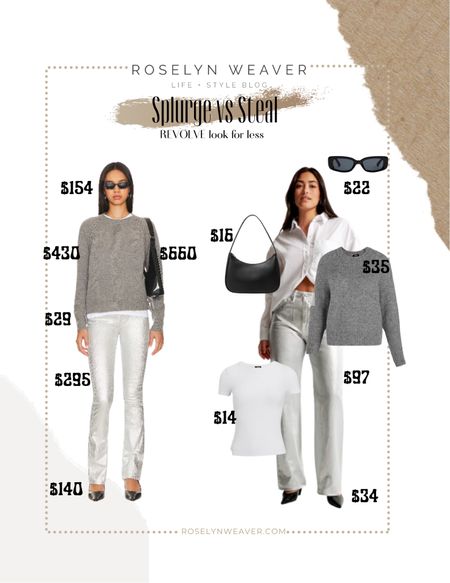 Splurge vs save - cyber week edition 

Revolve look for less, silver monochromatic look

$35 jeans, $35 sweater

#LTKCyberWeek #LTKfindsunder50 #LTKsalealert