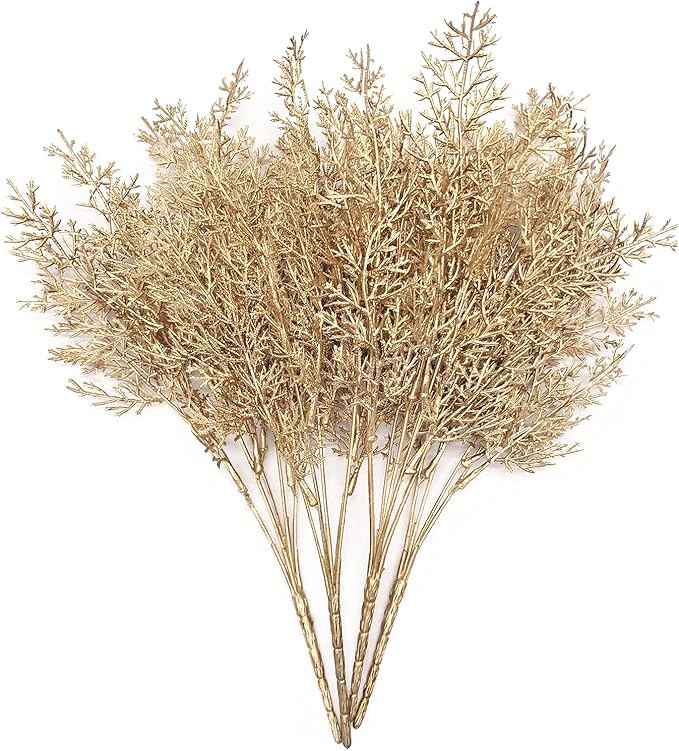 Artificial Plants Golden Pine Grass, For Christmas Decoration Fake Plant Bush Grass Fern Bushes F... | Amazon (US)