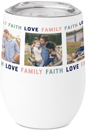 Stemless Travel Tumbler: Faith Love Family 12oz Blue Shutterfly | Shutterfly