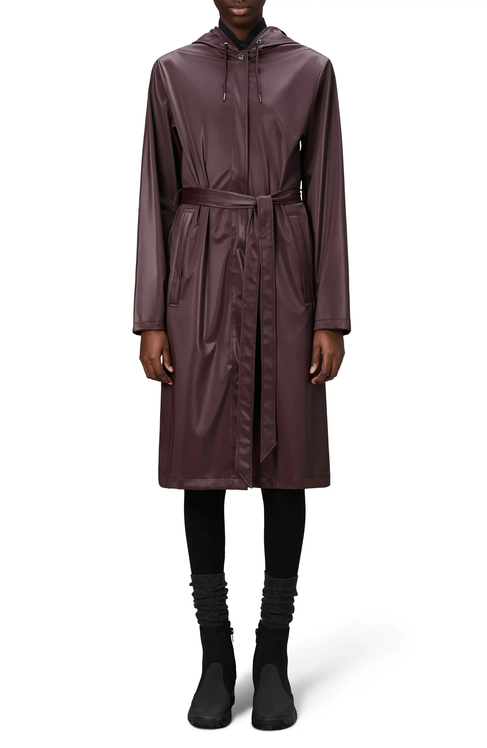 Waterproof A-Line Long Raincoat | Nordstrom