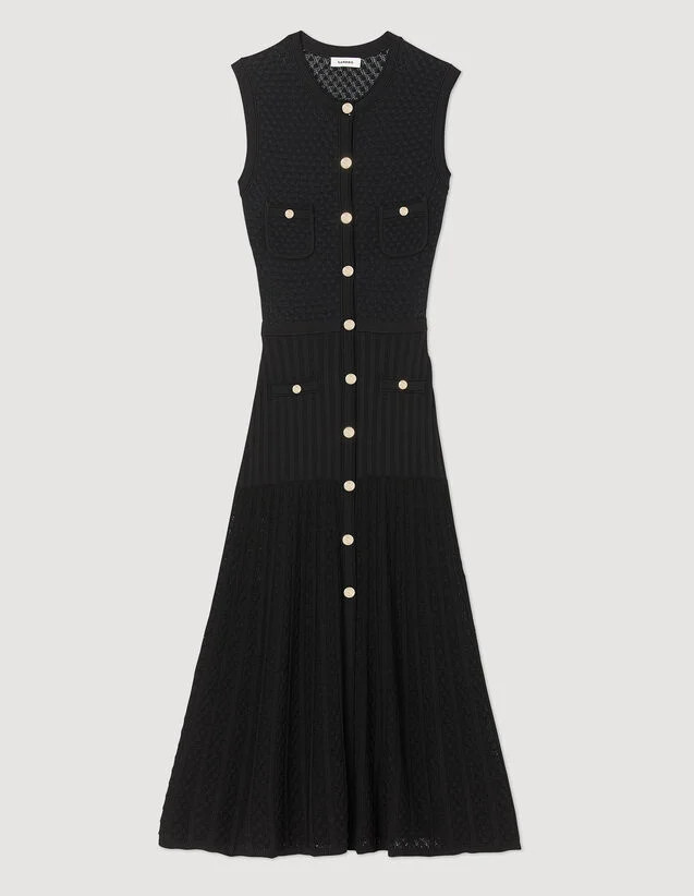 Long knitted dress | Sandro-Paris US