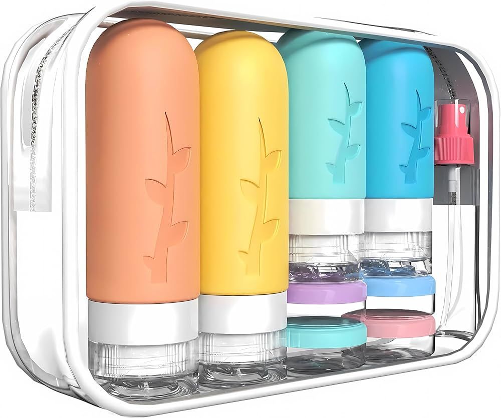 18pack Travel Bottles for Toiletries,TSA Approved Silicone Travel Containers jar for Toiletries,L... | Amazon (US)