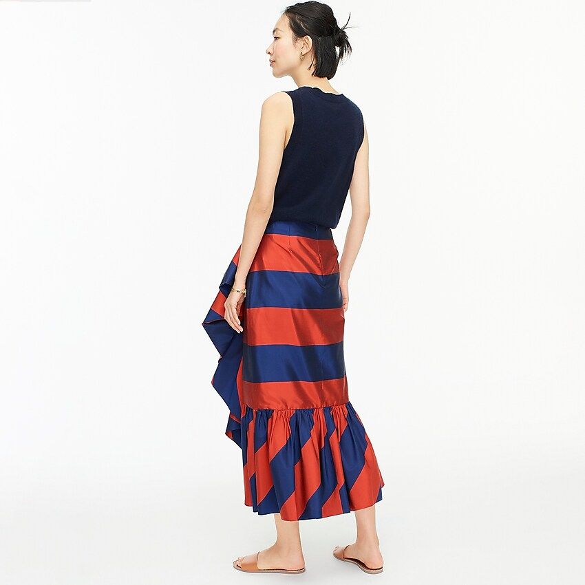 Ruffle-front skirt in rugby stripe | J.Crew US