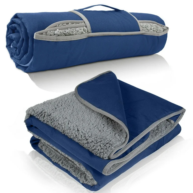 Flyingstar Waterproof Outdoor Sherpa Lining Windproof Blanket 59” x 80”, Triple Layers Warm C... | Walmart (US)