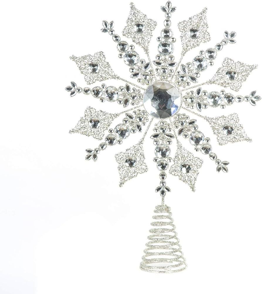 Topadorn Tree Topper Metal Silver Star Snowflake Treetop Festive Party Home Xmas, Liberty | Amazon (US)