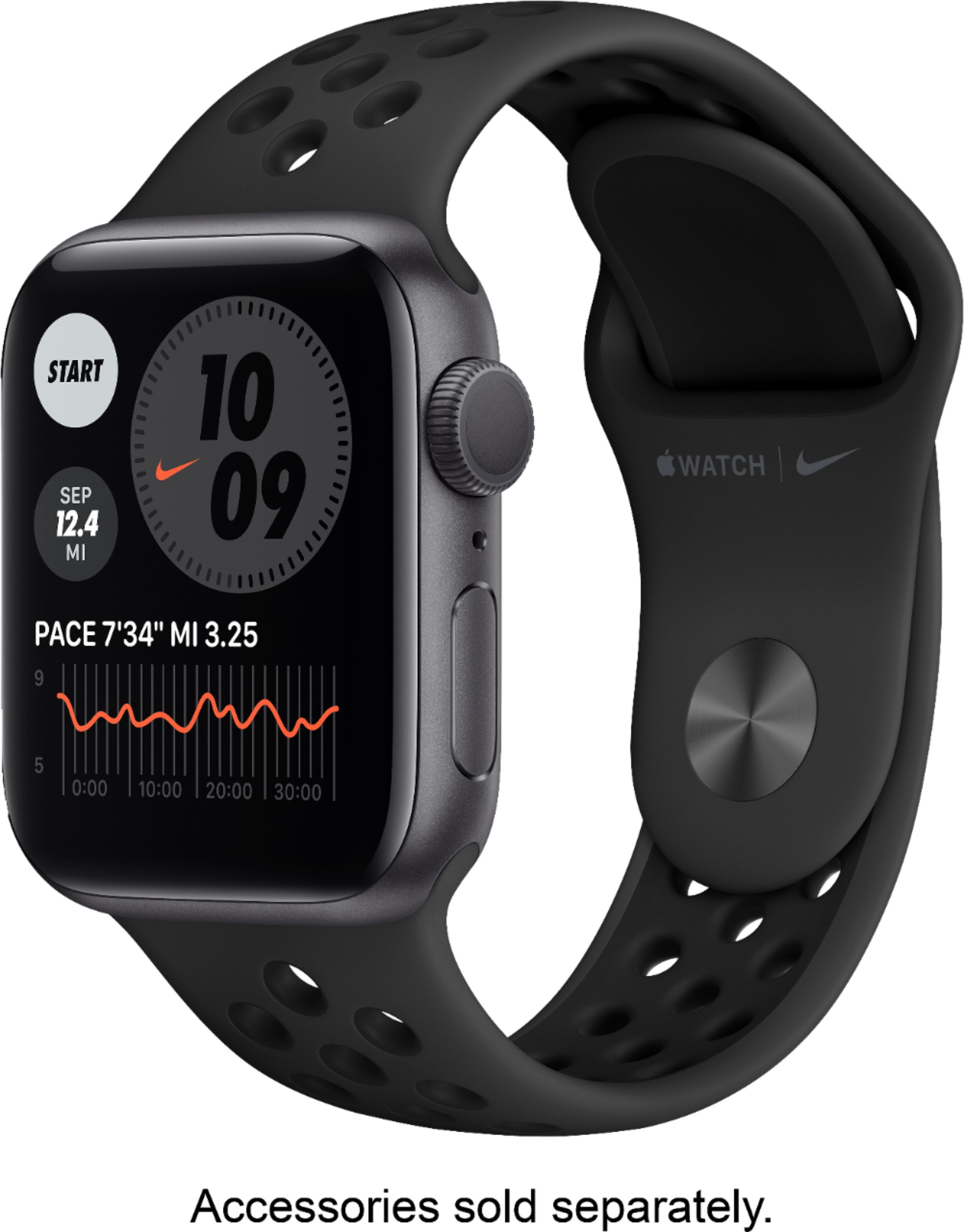 Apple Watch Nike Series 6 (GPS) 40mm Space Gray Aluminum Case with Anthracite/Black Nike Sport Ba... | Best Buy U.S.