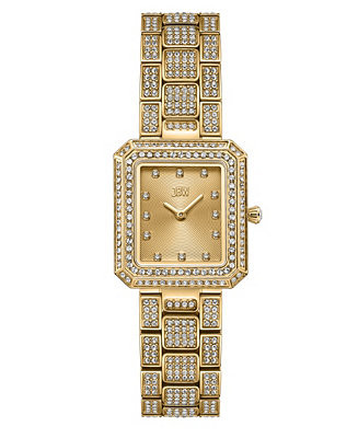 Women's Arc Crystal Diamond (0.06 ct. t.w.) Swiss Quartz Stainless Steel Watch, 23mm | Macy's