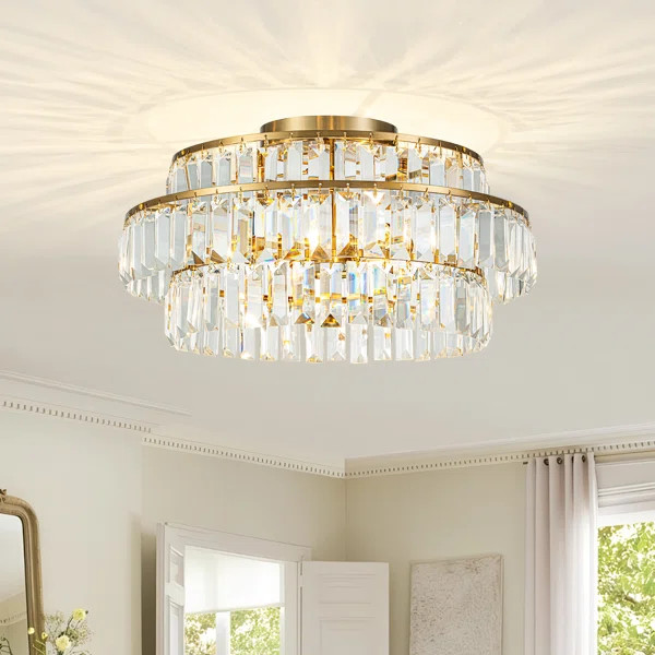 Aschim Crystal Semi Flush Mount | Wayfair North America