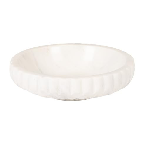 Creative Co-Op Round Marble Bowl, White | Amazon (US)