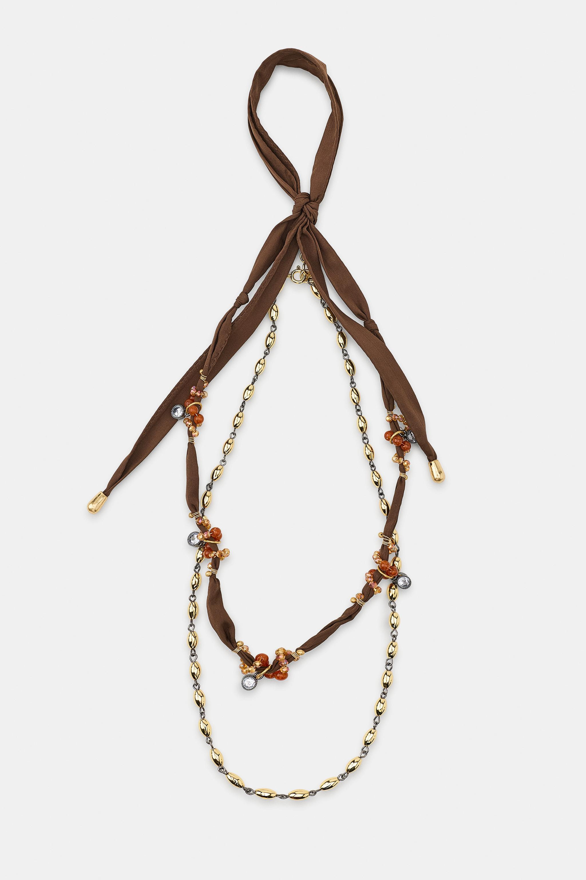 PACK OF 2 BEADED FABRIC NECKLACES | Zara UK