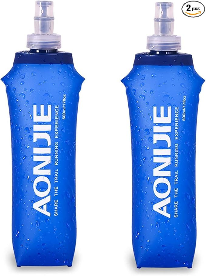 AONIJIE 2 Pack Soft Water Bottle, TPU Collapsible Flask Foldable Bottles for Hydration Pack, BPA-... | Amazon (US)