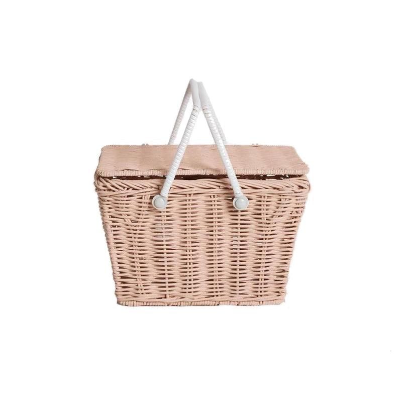 piki picnic basket, rose | minnow