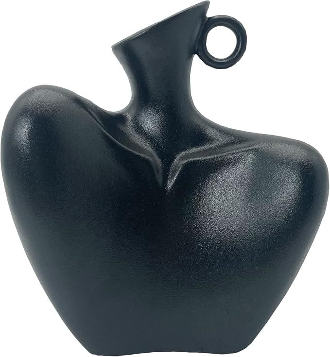 KatoonX Ceramic Female Form Body Shape Flower Vase for Home Decor Black | Amazon (US)