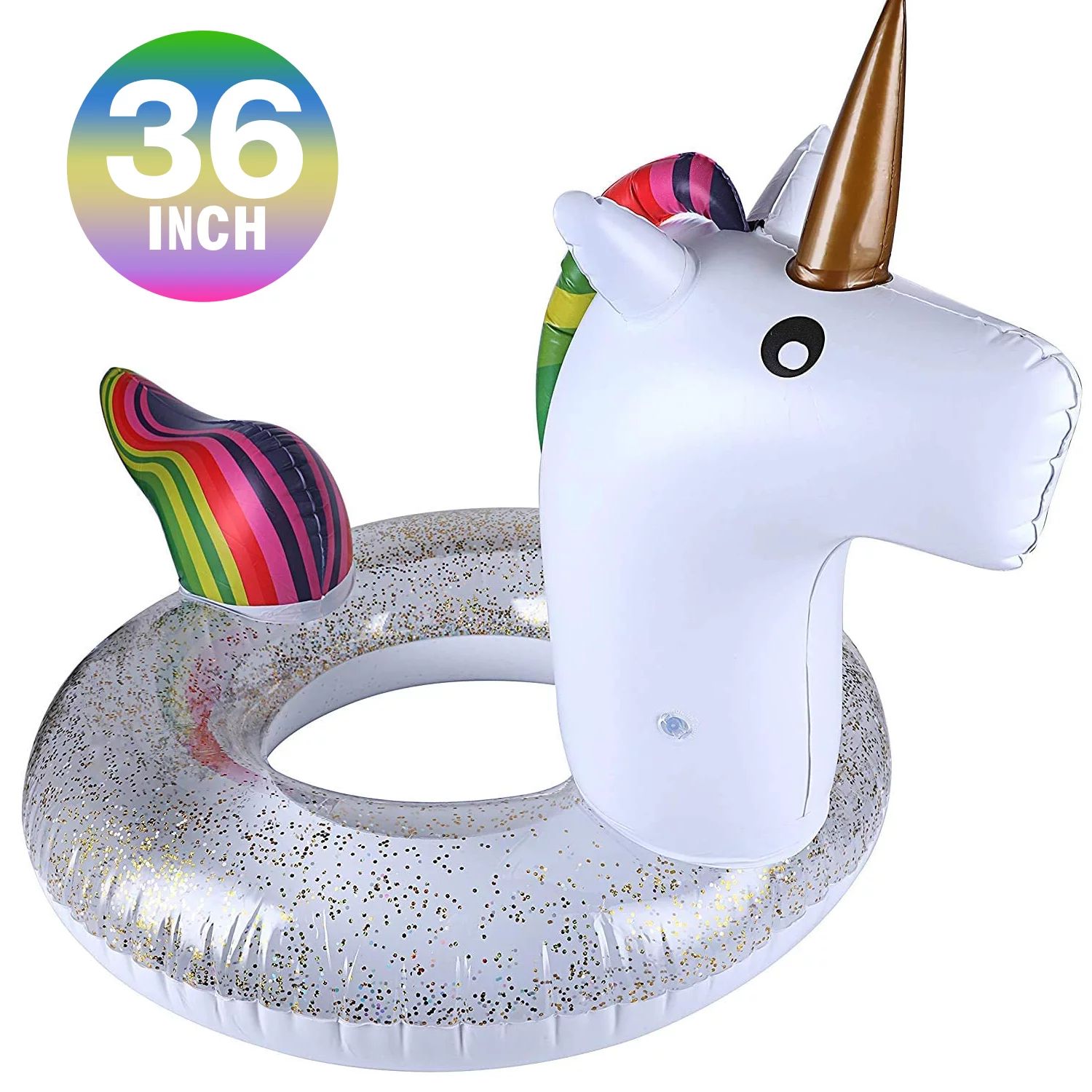 Inflatable Unicorn Pool Float Floatie Ride On with Fast Valves Large Rideable Blow Up Summer Beac... | Walmart (US)