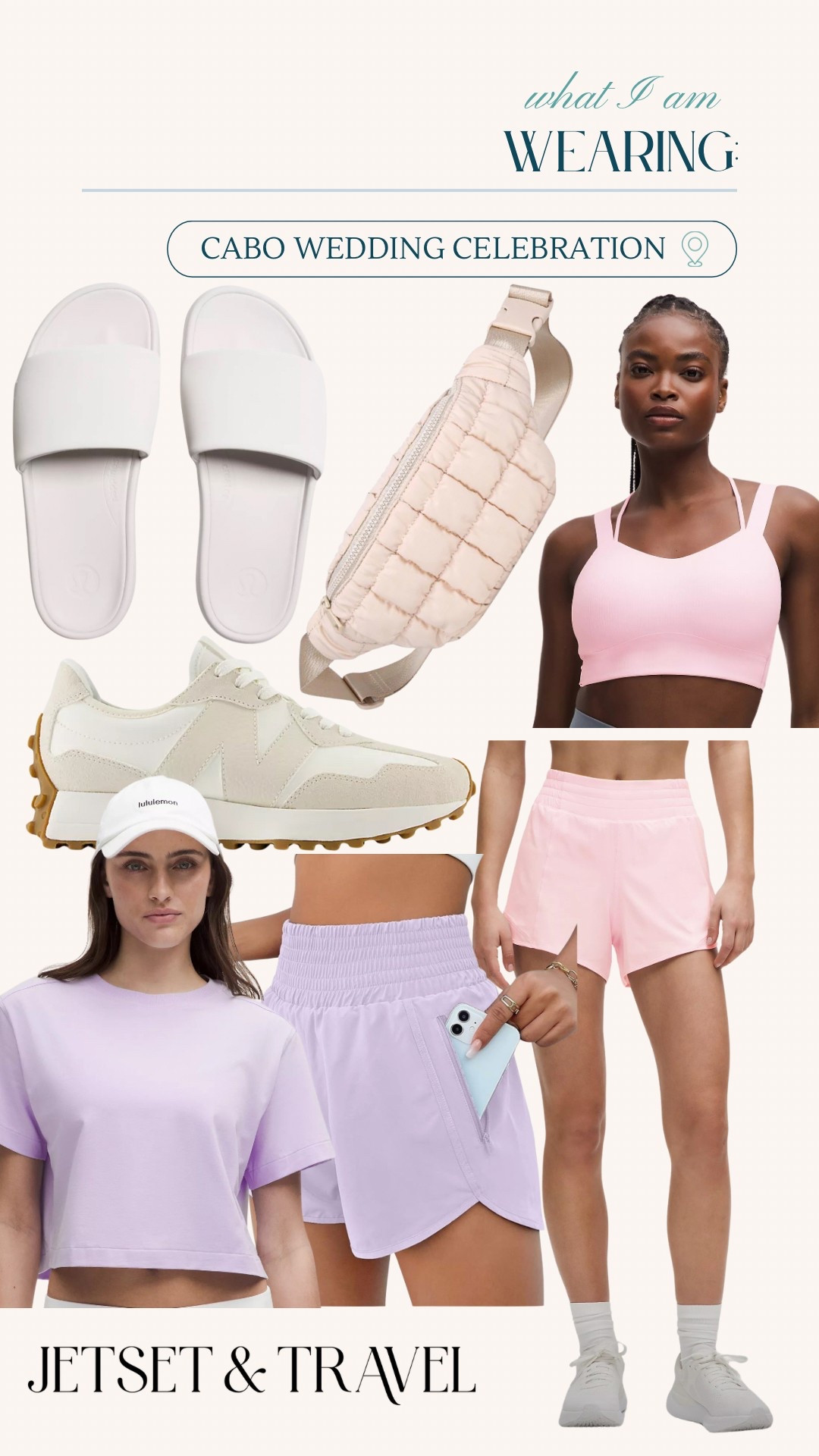 If you know me - you know I workout even while traveling! It’s an absolute must for me and I always feel so much better after I move my body. Here are the items I packed for the gym this trip! Two super cute sets with pops of color paired with my favorite new balance sneakers or lulu lemon slides depending on the activity. I also recently got this crossbody bag from Sol and Selene and it’s so nice for holding your phone and wallet during a walk. 

#athleisure #workout #athleticwear #sneakers #amazon #lululemon#LTKSummerEdit

#LTKShoeCrush #LTKTravel