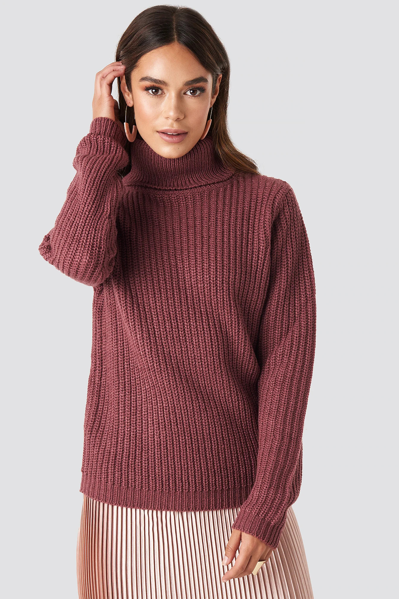 Tinelle Rollneck Knit Rose | NA-KD FR