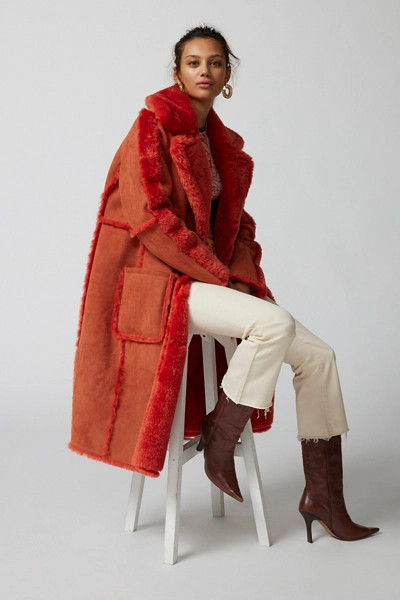 Kimchi Blue Willa Faux Shearling Maxi Jacket | Urban Outfitters (US and RoW)