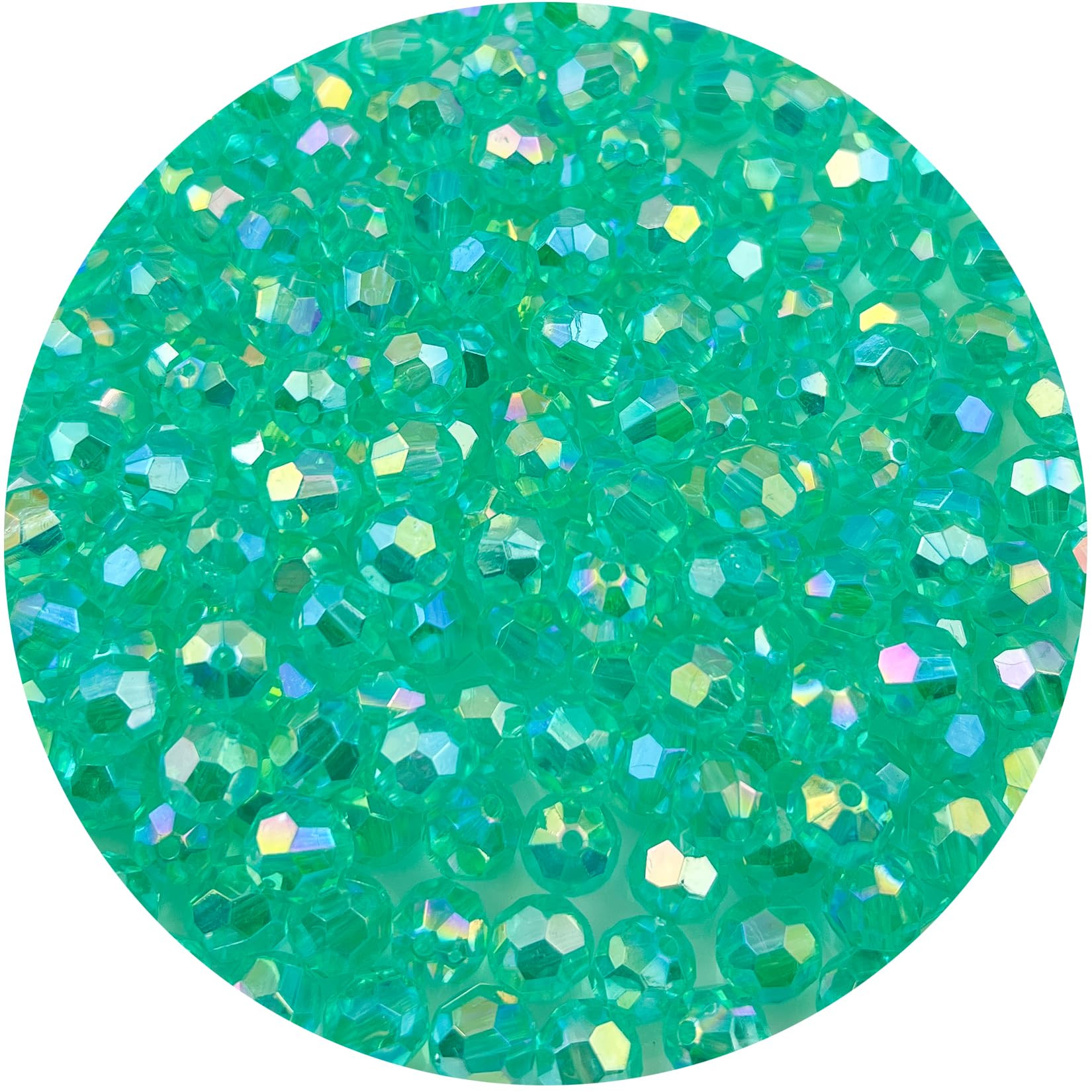 400 Pcs 8MM Round Faceted Acrylic Beads AB Color Transparent Crystal Acrylic Beads Round Bicone B... | Amazon (US)