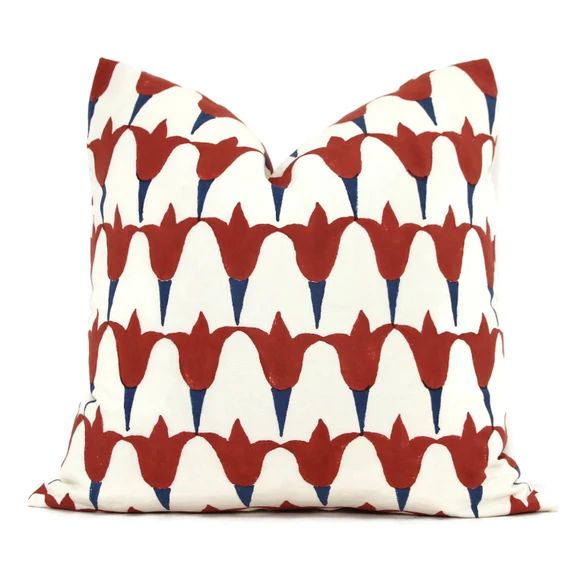 Tulip Hand Block Pint Molly Mahon Decorative Pillow Cover | Etsy | Etsy (US)