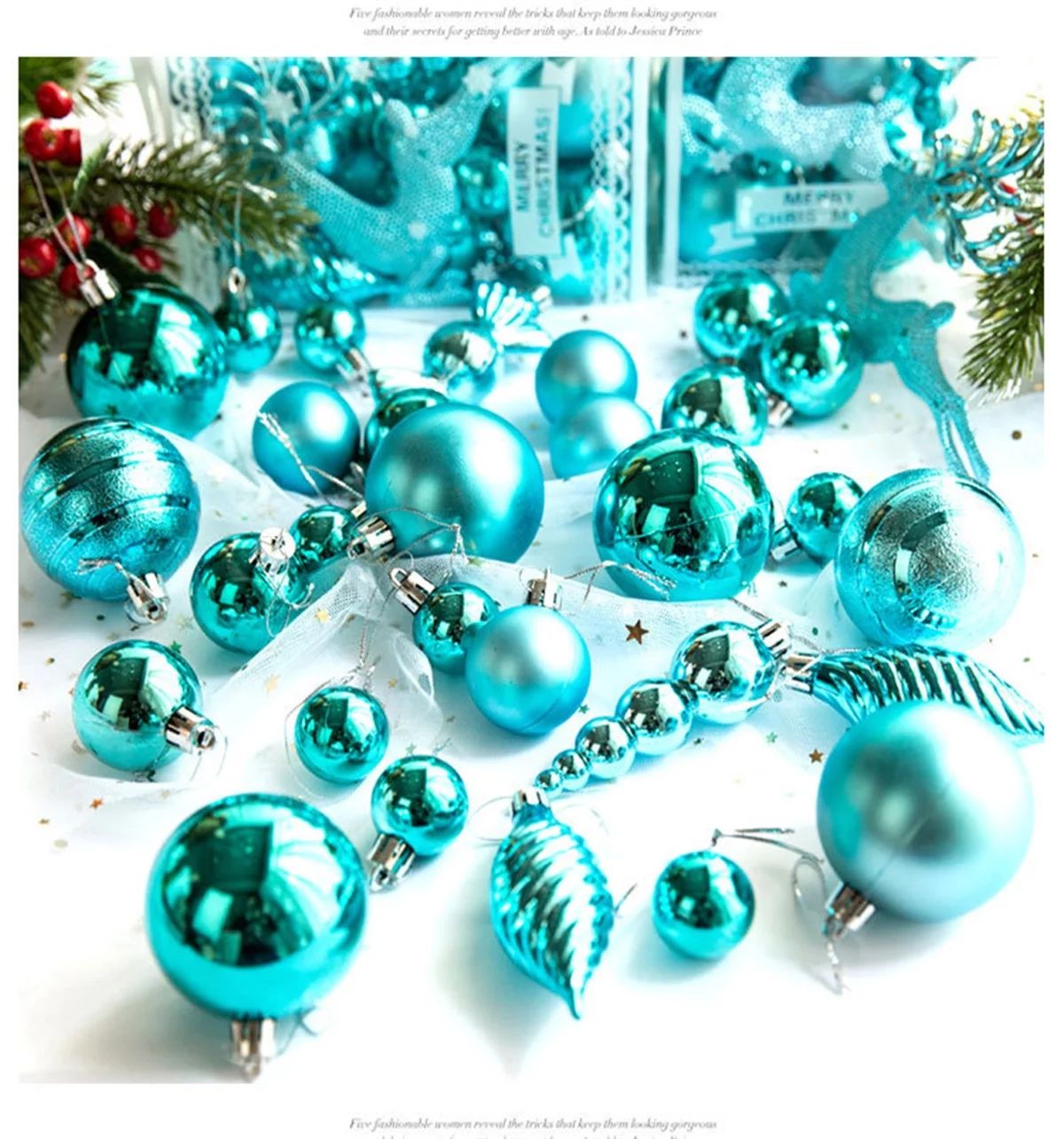 30 Pieces of Assorted Christmas Ball Ornaments Shatterproof Seasonal Decorative Hanging Baubles S... | Walmart (US)
