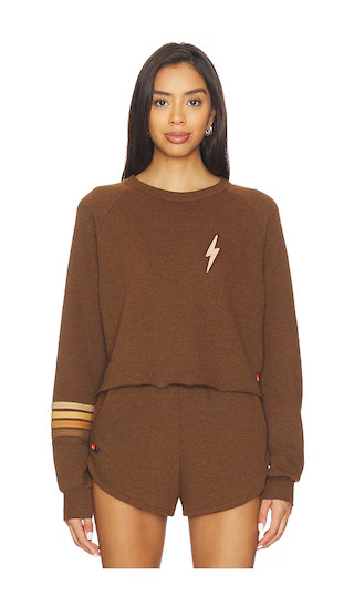 Bolt Rugby Stitch Cropped Crew Sweatshirt | Revolve Clothing (Global)
