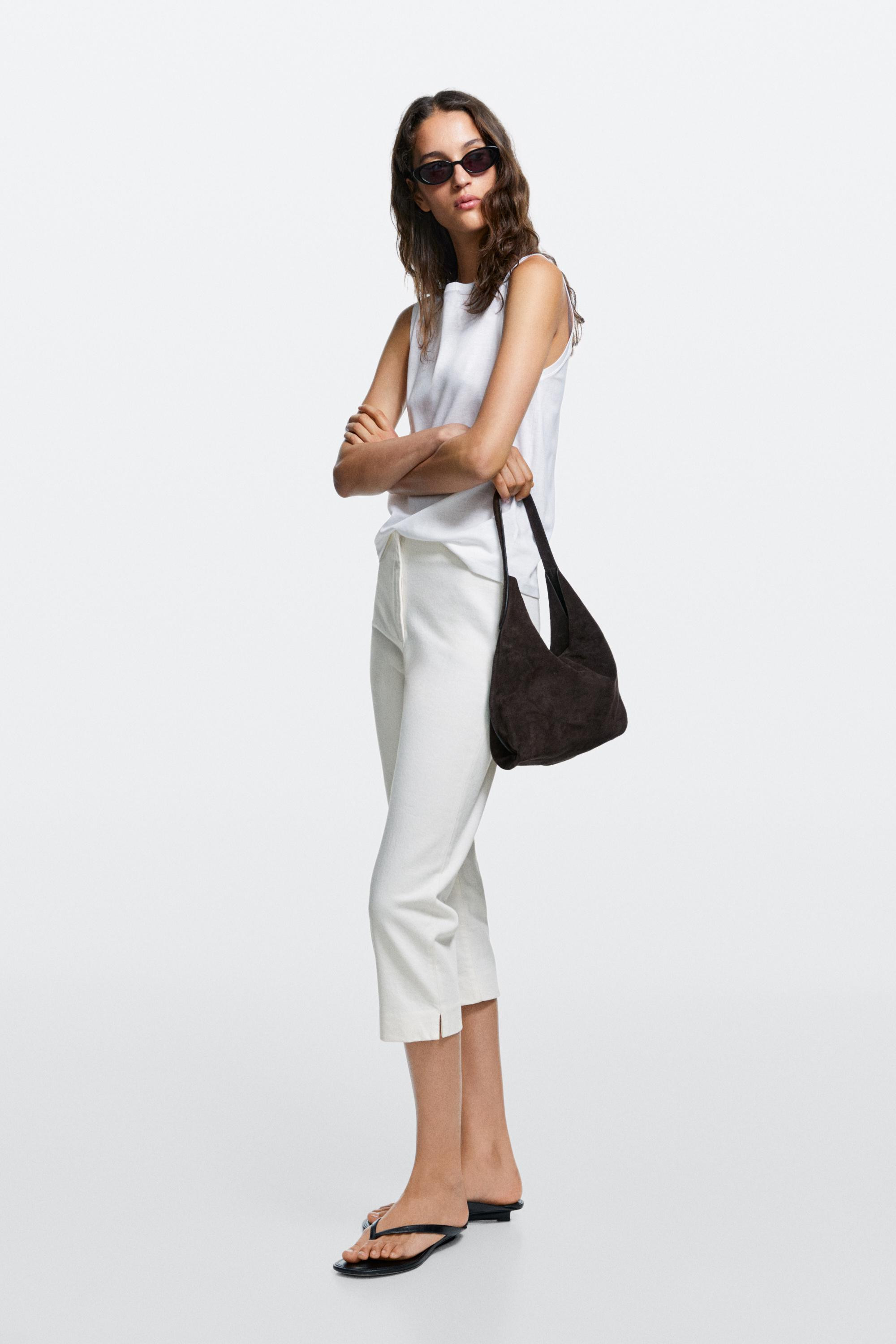 Pantaloni capri in denim | Massimo Dutti IT