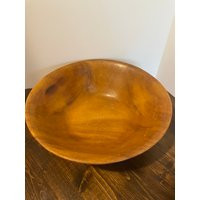 Vintage 14"" Wood Bowl, Handmade Rustic Antique Farmhouse Fruit Usable Bowl | Etsy (US)