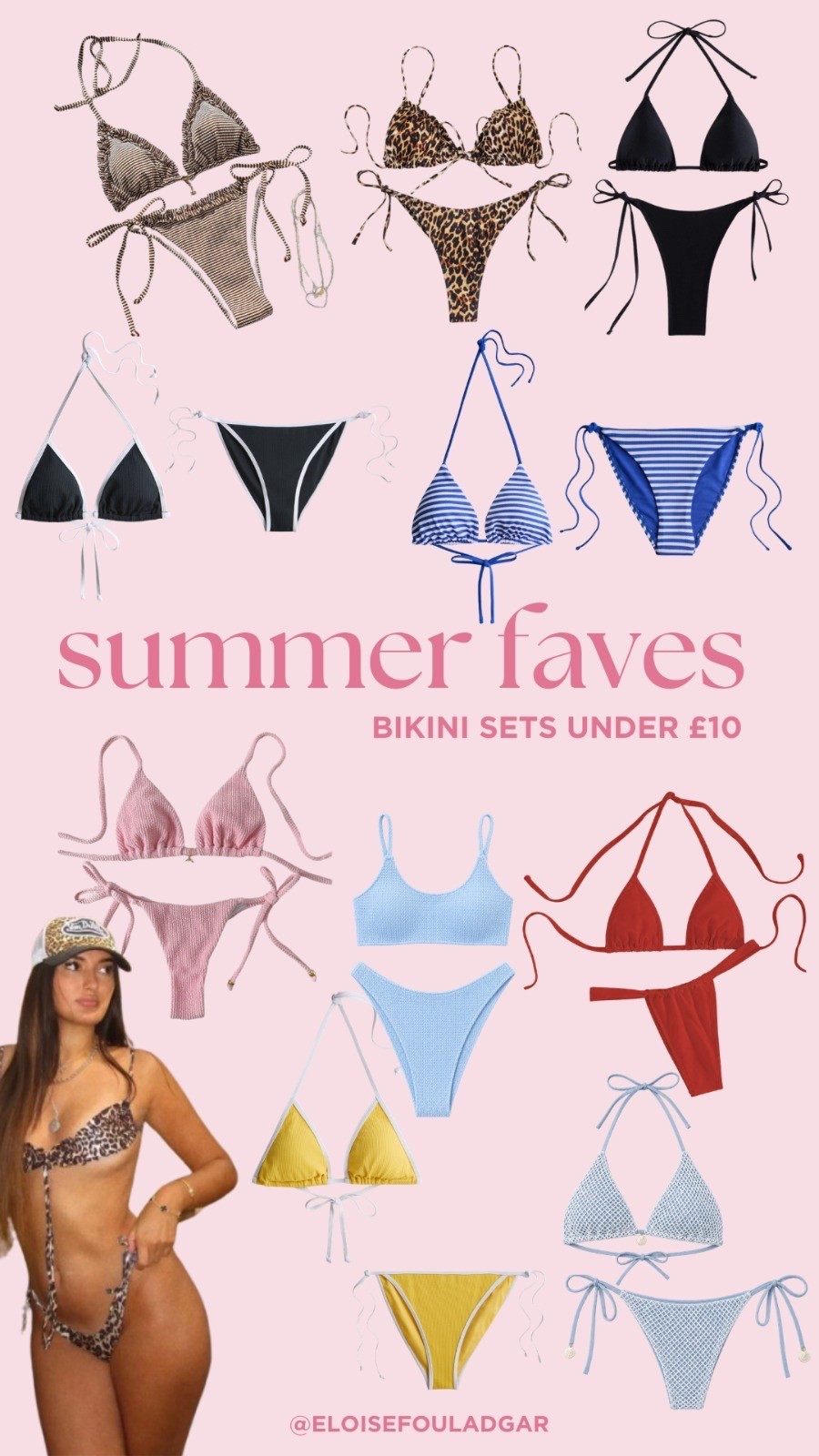 Bikini Sets Under £10 👙


Leopard Print Bikini, Black Triangle Bikini, Blue Stripe Bikini, Pink Tie Side Bikini, Red String Bikini, Yellow Bikini Set, Crochet Bikini Set, Affordable Holiday Swimwear

#LTKuk #LTKsummer #LTKtravel
