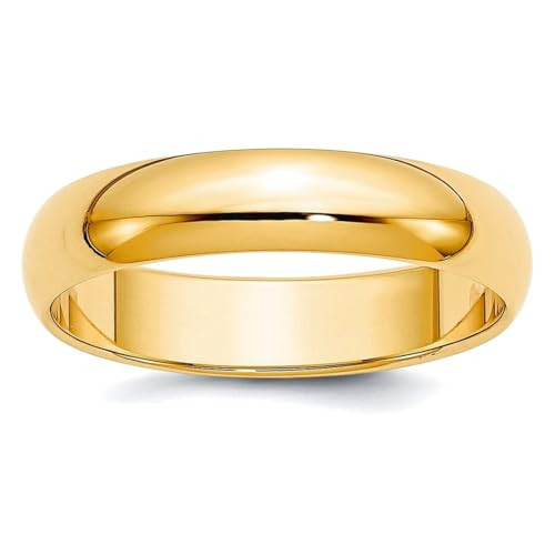 JewelryWeb 10k Yellow Gold Solid Polished 5mm Half Round Band Size 13 Ring Ring for Women and Men | Amazon (US)