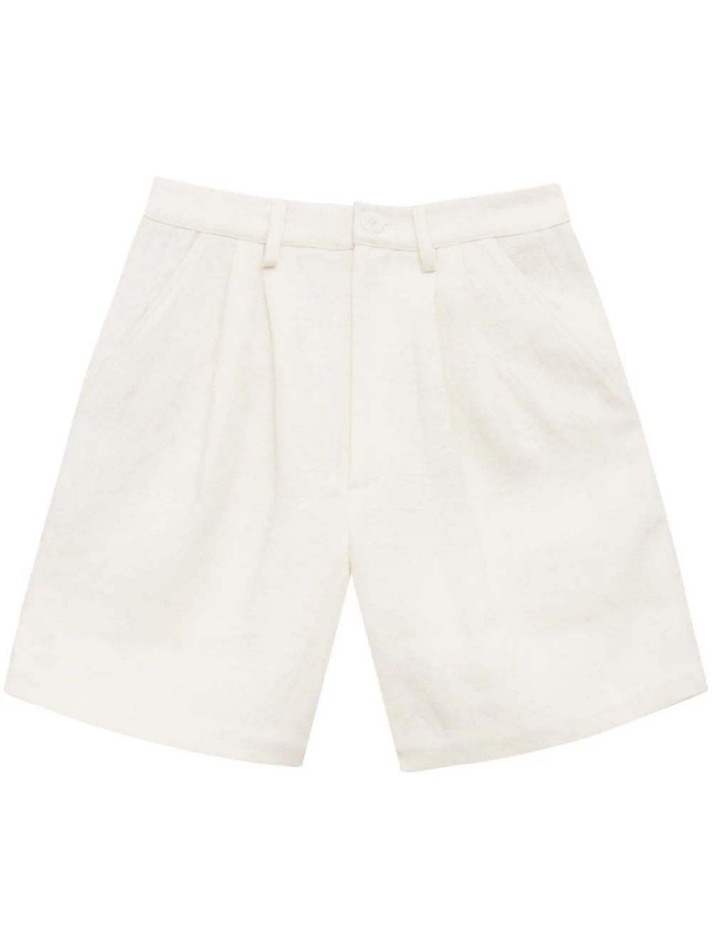 Carrie pleat-detail linen shorts | Farfetch Global