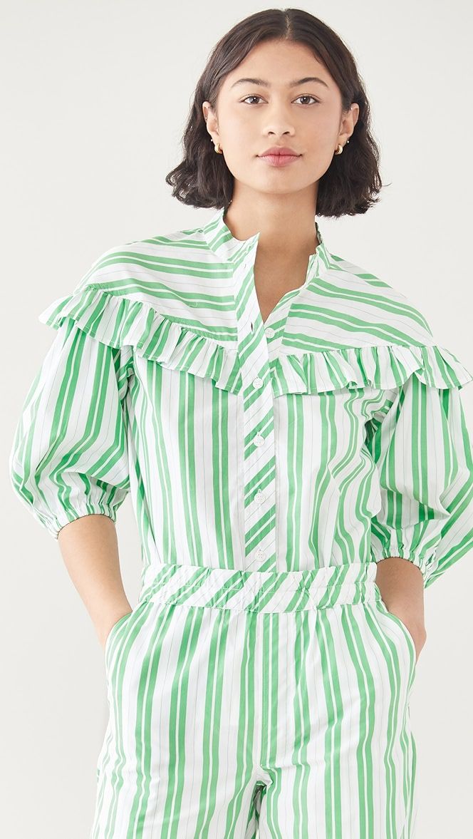 GANNI Stripe Cotton Shirt | SHOPBOP | Shopbop