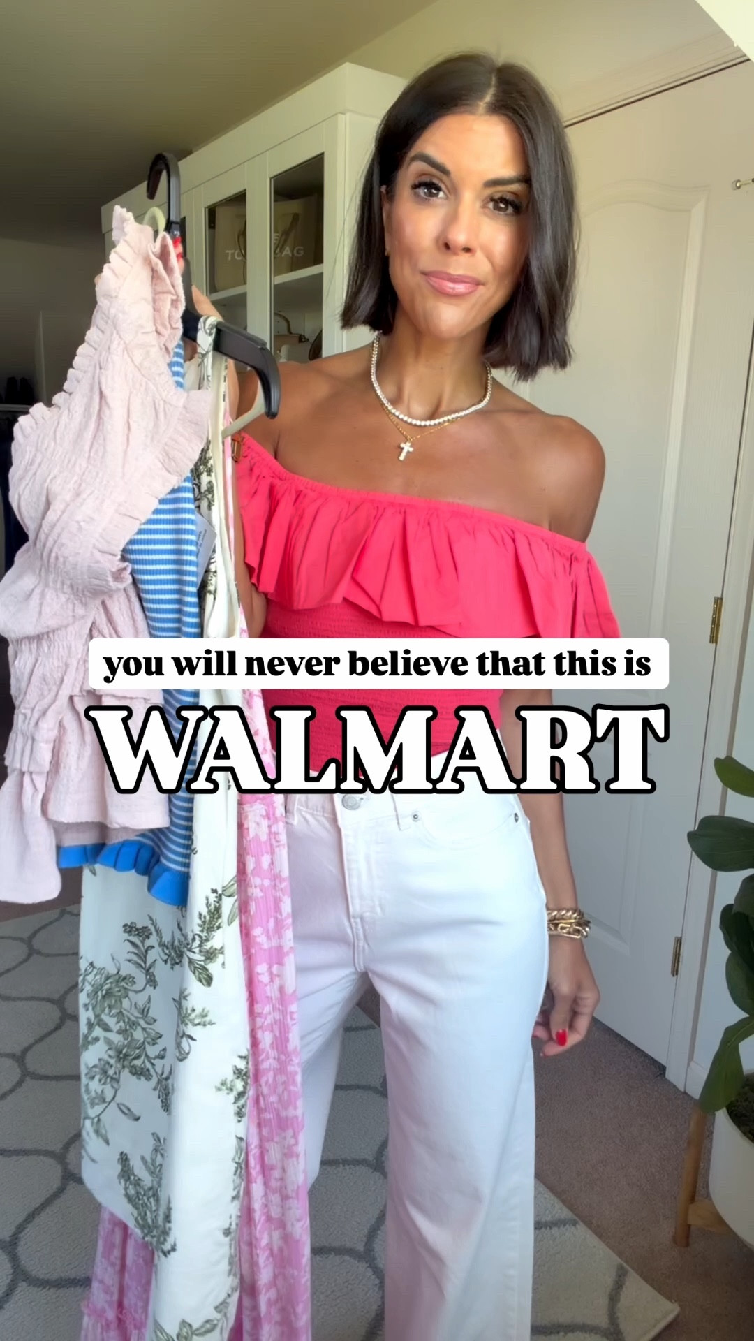 New Walmart! Size xs in off the shoulder top, all tanks, and pink dress. size 0 in jeans (size down if in between) size 0 in floral dress and black skirt. I’m 5’5 for reference. 

#LTKootd #LTKgrwm #LTKdayinmylife